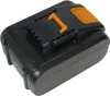A black and orange battery pack is shown against a white background. Produktbild-Vorschau