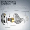 An exploded diagram of an in-ear monitor headphone, showing its internal components and structure. Produktbild-Vorschau