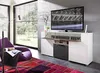 Sideboard - Grau - Weiß Hochglanz - Akustikstoffbezug - B Produktbild-Vorschau 3