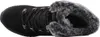 A top-down view of a black winter boot with gray faux fur lining. Voir les images du produit
