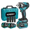 A cordless impact wrench kit with a carrying case, two batteries, and four sockets, displayed on a white background. Produktbild-Vorschau