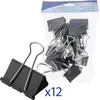 Foldback Klammern 50mm Schwarz 12 Stück | 12er Pack Metall Produktbild-Vorschau 2