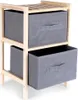 Grauer Holzschrank mit zwei Schubladen 46 cm Produktbild-Vorschau 1