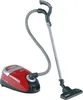 A red and black Miele vacuum cleaner with a gray hose and wand, presented against a white background. Produktbild-Vorschau