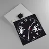 Wanduhr - Quadrat - Glasuhr - Cartoon Astronauten Kosmos - Produktbild-Vorschau 2