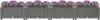 A row of identical planters filled with purple flowers, set against a white background. Náhled obrázku produktu