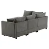 Divano angolare Merax 5 posti, divano letto con pouf Anteprima dell’immagine prodotto 4