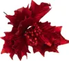 Étoile De Bethléem Sur Plume Poinsettia Renversée Brocart Voir les images du produit 2