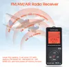 A product image featuring a portable radio with graphic overlays showing airplanes and radio wave propagation, along with text describing product features. Náhled obrázku produktu