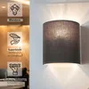Wandleuchte Grau Stoff Schirm E27 indirektes Licht Up Down Produktbild-Vorschau 3