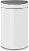 A white Brabantia Touch Bin Mülleimer with a gray lid is shown against a white background. Voir les images du produit