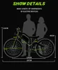 A diagram showing the dimensions of an electric bicycle with silhouettes of two people for scale. Produktbild-Vorschau
