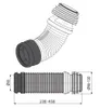 Technical drawing of a flexible drain pipe with dimensions. Anteprima dell’immagine prodotto