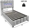 A diagram of a bed with dimensions and features indicated. Náhled obrázku produktu