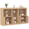 vidaXL Sideboard avec lampes LED Chêne Sonoma 162x37x100 cm Voir les images du produit 1