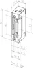 Technical drawing with dimensions of an electric strike. Anteprima dell’immagine prodotto