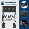 A marketing image showing a foldable wagon with features highlighted. Produktbild-Vorschau