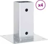 vidaXL Pfostenträger Quadratisch 4Stk. Silber 71x71mm Produktbild-Vorschau 1
