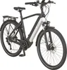 A studio shot of a black and white electric bicycle against a white background. Produktbild-Vorschau