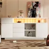 STILVORA Sideboard mit LED und Acryl-Stützen, Kommode mit 4 Produktbild-Vorschau 2