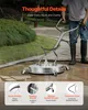 A person is using a pressure washer surface cleaner on a paved area next to a lawn. Produktbild-Vorschau