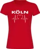 multifanshop Damen T-Shirt - Köln - Herzschlag, rot, Größe Produktbild-Vorschau 1