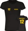 multifanshop Damen T-Shirt - Dresden - Trikot Nummer 12, Produktbild-Vorschau 1