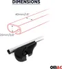Diagram showing dimensions of a roof rack component and a close-up of the roof rack attachment. Anteprima dell’immagine prodotto