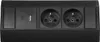 A close-up studio shot of a black power strip with multiple outlets and USB ports. Náhled obrázku produktu
