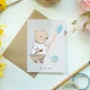 Mr. & Mrs. Panda babykarte Maler Herz - Grau Pastell - Produktbild-Vorschau 2