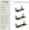 tectake® 3er Set Wandregal Cowell Höhe 12 cm Produktbild-Vorschau 5