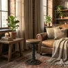 Barhocker mit Kurbel verstellbar im Vintage-Stil Zunor Produktbild-Vorschau 2
