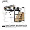 A diagram of a loft bed with dimensions and text in German. Voir les images du produit