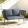 Gartensofa mit Kissen 2-Sitzer Sofa Outdoor Balkon Sofa Produktbild-Vorschau 3