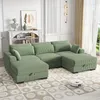 Grand Repose-pieds Avec Rangement, Repose-pieds En Velours Voir les images du produit 4