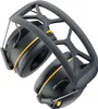 A pair of black and yellow earmuffs with a gray frame, shown from a diagonal angle against a white background. Produktbild-Vorschau