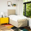 vidaXL Boxspringbett mit Matratze Creme 100x200 cm Stoff Produktbild-Vorschau 3