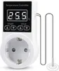 A white digital thermostat plug with a temperature probe. Produktbild-Vorschau