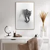 Gerahmtes Poster - Rahmen in heller Eiche - Tiger Monochrom Produktbild-Vorschau 6