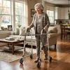 AIORBER Höhenverstellbarer Rollator mit Bremse, Aluminium Produktbild-Vorschau 1