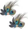Peacock Hair Clip Decoration Womens Bohemian Pfau Feder Produktbild-Vorschau 1