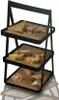 Etagere 3 Etagen Bambus Metall schwarz tragbar Produktbild-Vorschau 4