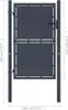 Cancello da giardino in acciaio 100 x 150 cm antracite Anteprima dell’immagine prodotto 5