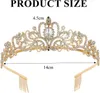 Diadem Gold mit Kamm, Krone Damen, Kristall Tiaras, Tiara Produktbild-Vorschau 4