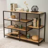 Industrial Bücherregal SLIM LINE 114cm Wildeiche schwarz Produktbild-Vorschau 1