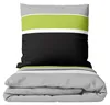 Baumwolle Bettwäsche Set 135x200 cm 80x80 cm Grau Grün Produktbild-Vorschau 1