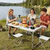 Relaxdays Campingtisch, 4 Sitzhocker, klappbar, Produktbild-Vorschau 2