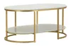 Mauro Ferretti Couchtisch aus goldenem Metall und Marmor. Produktbild-Vorschau 1