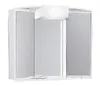 A white medicine cabinet with mirrored doors and a light fixture on top, shown against a white background. Anteprima dell’immagine prodotto
