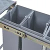 Poubelle encastrable 'Froland' 48x26x42cm gris 3x10L Voir les images du produit 7